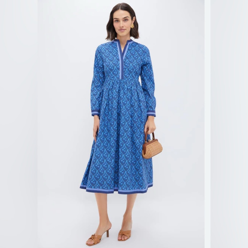 Tuckernuck Blue Patterned Midi Dress